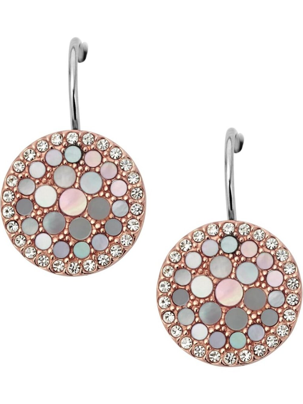 Stylish Pave Glitz Brass Hoop Earrings for Women - Elegant Statement Jewelry